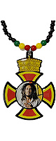 ボブ・マーリー クロスビーズネックレス　Bob Marley Cross Necklace  / Roots ＆ Culture(ルーツアンドカルチャー)