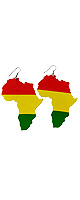 アフリカ地図 ウッドピアス Africa Map - Wood Earrings / Roots ＆ Culture(ルーツアンドカルチャー)