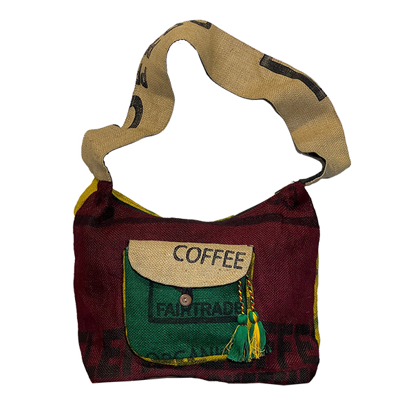 ジュートショルダーメッセンジャーバッグ(グアテマラ製 ・手作り)Jute Shoulder Messenger Bag BURカラー / GUATEMALART