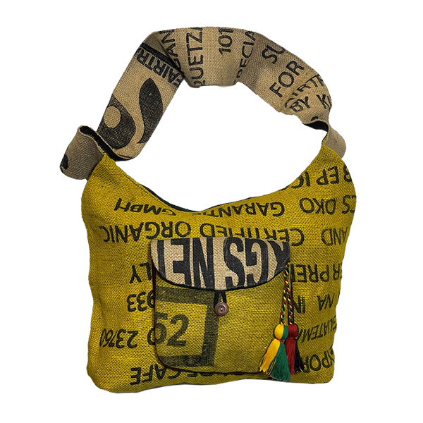 ジュートショルダーメッセンジャーバッグ(グアテマラ製 ・手作り)Jute Shoulder Messenger Bag YLWカラー / GUATEMALART