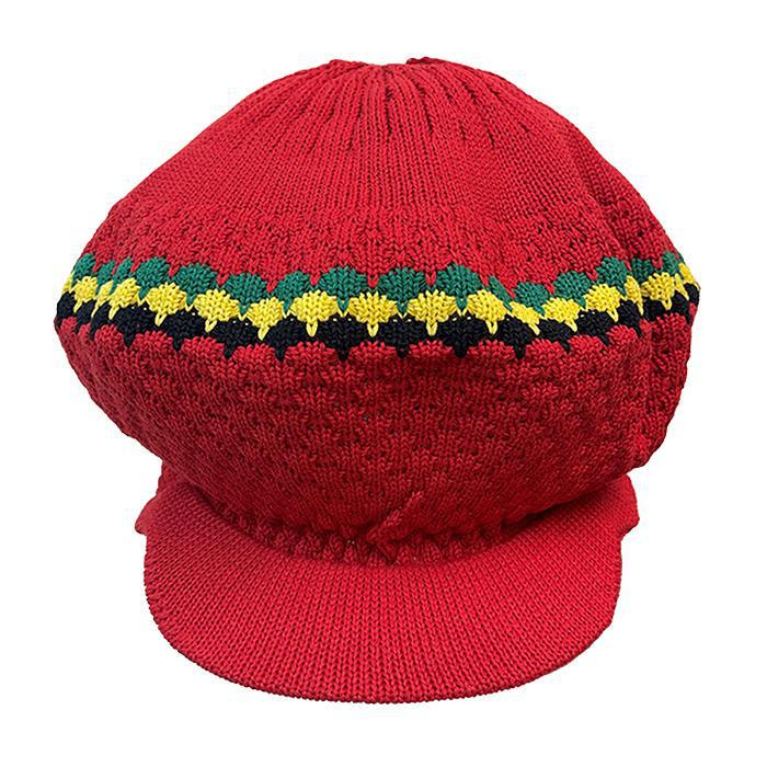ニットタム 赤 ソリッドカラー Knitted Tam - Solid / Rasta Stripe / NYE