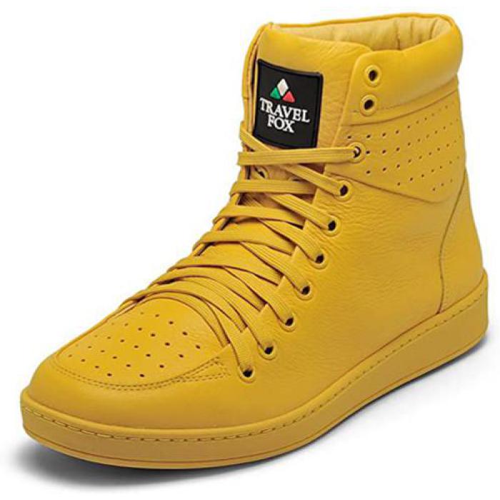ハイカットスニーカー イエロー (30cm) Travel Fox Lace-up High Top - Yellow / TRAVEL FOX(トラベルフォックス)