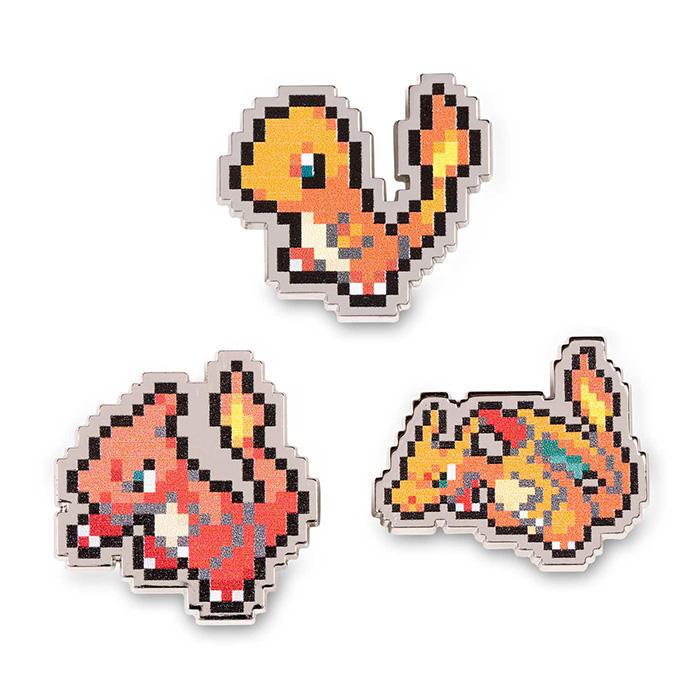 Pokemon Center(ポケモンセンター) /Charmander, Charmeleon & Charizard Pok mon Pixel Pins (3-Pack)/ 海外限定 ポケモン ヒトカゲ&リザード&リザードン ピン