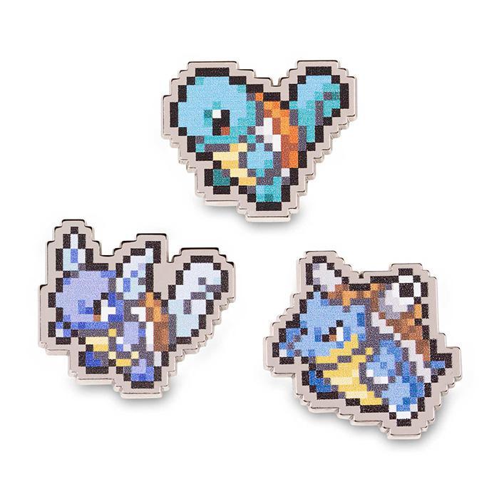 Pokemon Center(ポケモンセンター) / Squirtle, Wartortle & Blastoise Pok mon Pixel Pins (3-Pack) / 海外限定 ポケモン ゼニガメ&カメール&カメックス ピン