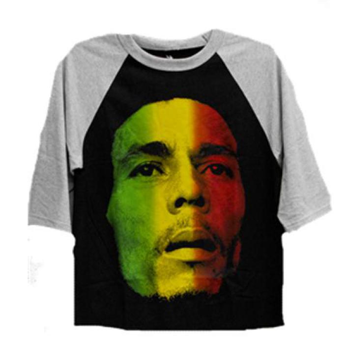 ボブ・マーリー フェイス ラグランTシャツ (レディース/Lサイズ) Marley Face Raglan / ZION ROOTSWEAR(ザイオンルーツウエア)