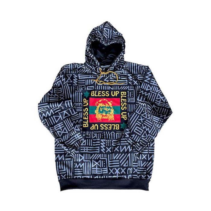 アフリカン・パターン・フーディー パーカー (XLサイズ) Bless Up Pullover Hoodie / RIDDIM DRIVEN(リディムドリヴン)