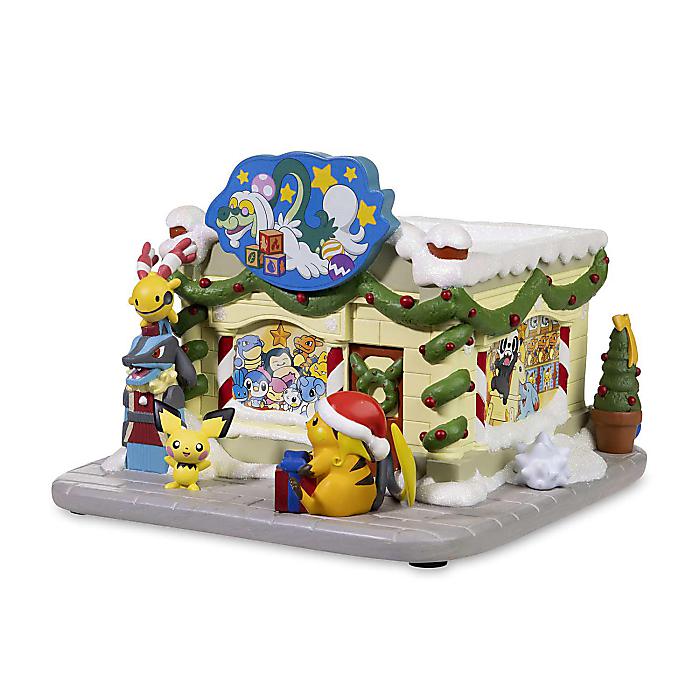 Drampa Toy Shop Holiday Pokémon Village Figure / ライチュウ、ピチュー、ヤンチャム、ジジーロン、マネネ.など、ポケモン勢揃い・立体的デザインフィギア　Pokemon Center(ポケモンセンター)