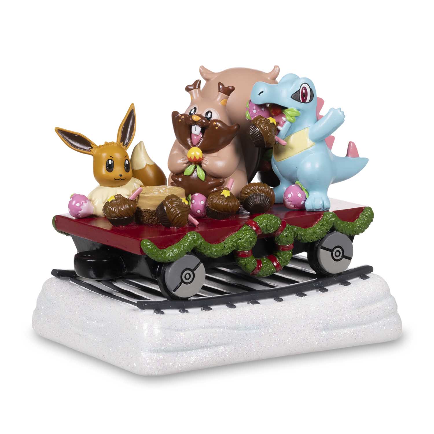 Pokemon Center(ポケモンセンター) / Delibird Holiday Express: Sweets & Treats Flatcar Figure /  ヨクバリス、ワニノコ、イーブイ