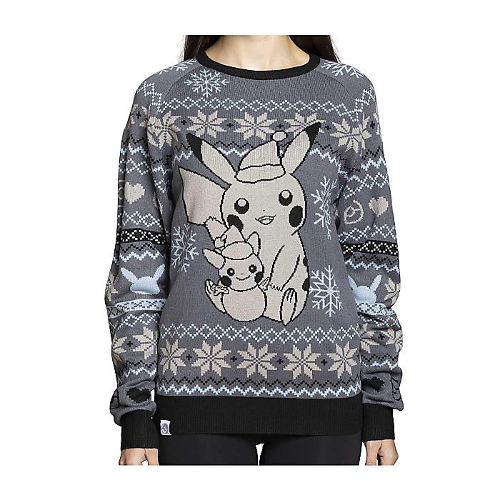 Pikachu Snow Friend Gray Knit Sweater - Adult / ピカチュウ グレーニットセーター 4XL 大人用 / Pokemon Center(ポケモンセンター)