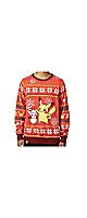 Pikachu Holiday Friend Red Knit Sweater - Adult / ピカチュウ レッドニットセーター 4XLサイズ 大人用 / Pokemon Center(ポケモンセンター)