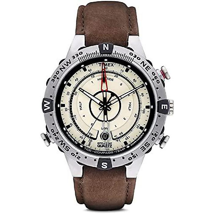 TIMEX(タイメックス) / Timex Men's (T2N721) Intelligent Quartz Tide Temp Compass(Brown/Silver-Tone) -腕時計-
