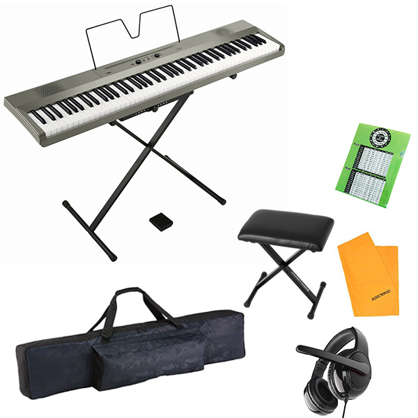 ■ご予約受付■ 【ケース・ヘッドフォン・ベンチセット】Korg(コルグ) / Liano L1SP シルバー デジタルピアノ 「譜面立て・ダンパーペダル付き」 5大特典セット