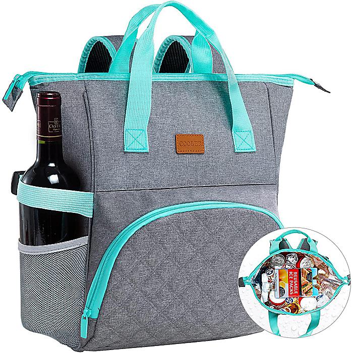 BAGSPRITE / クーラーバックパック 20L 24缶 Blue / ランチバッグ ソフトクーラーバッグ ポータブル 軽量 ビーチ 旅行 キャンプ アウトドア