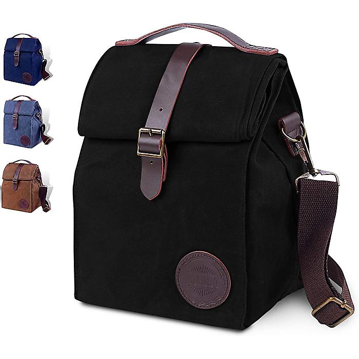 ASEBBO / 断熱ランチバッグ クーラーバッグ 10L Black / 男女兼用 漏れ防止 ショルダーストラップ付き 仕事 ピクニック ハイキング