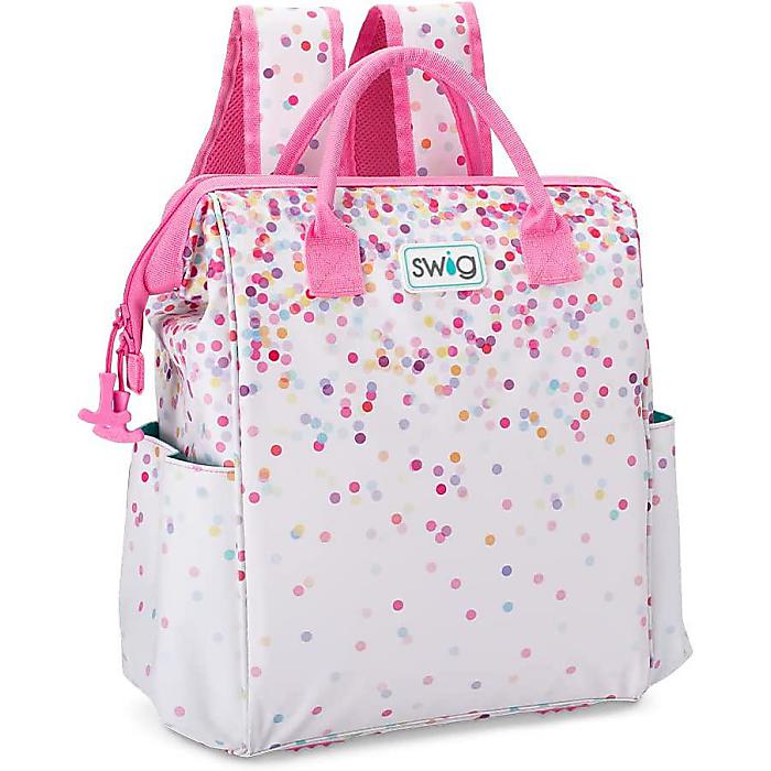 Swig Life / Packi 可愛いデザインのバックパッククーラー 16L (Confetti) / ポータブル 軽量 防水 高耐久ジッパー付き ビーチバックパック ソフトクーラー プール ボート キャンプ
