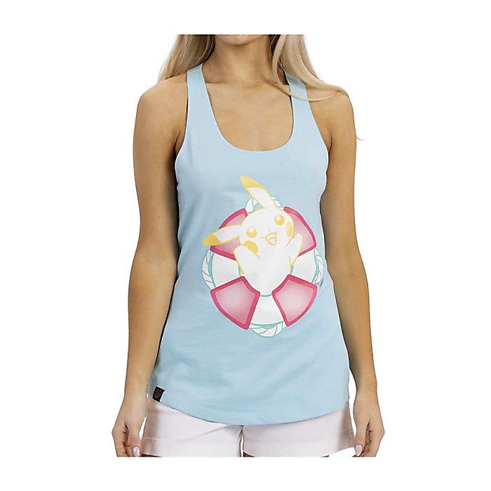 ピカチュウ ライトブルー フレンチテリー 素材 レーサーバック タンクトップ ジム トレーニング (レディース/2XL) / Pokemon Center(ポケモンセンター)