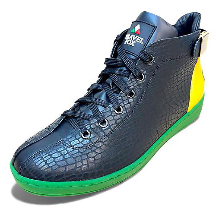 ハイカットシューズ レザー スニーカー ブラック US12(30cm) / RD Rasta Malibu Shoes / TRAVEL FOX(トラベルフォックス)