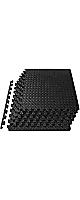 ProsourceFit / パズル型エクササイズマット ブラック 6個セット 24平方フィート 耐水性 フロアタイル ホームジム トレーニング ヨガ ピラティス 音楽スタジオ