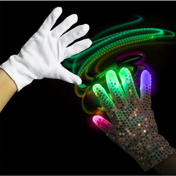 光るスパンコールグローブ 右手用手袋 LED搭載 / クラブ フェス ライブ ハロウィン ダンス 誕生日 パーティ 仮装 コスプレ 衣装