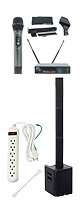 【安定品質ワイヤレスマイク/PAセット】K.W.S / C-Porter200BT ブルートゥース対応軽量コラムスピーカー(セミナー・講演・スピーチ) 3大特典セット