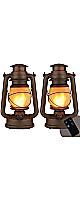 Dancing Flame LED Lantern, Outdoor Hanging Lantern operated with Remote Control, Halloween Decorations Lights for Garden, 2 Pack