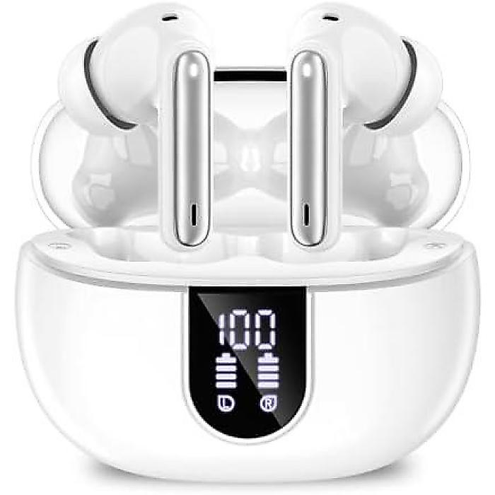 Wireless Earbuds, Bluetooth 5.3 Headphones, 40Hrs Playtime, Deep Bass Stereo, LED Power Display, Call Noise Canceling Headphones with Mic, IP7 Waterproof Earphones