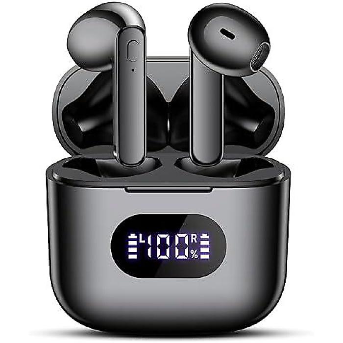 Wireless Earbuds, V5.3 Bluetooth Earbuds, 48H Playtime, LED Battery Display, HiFi Stereo Deep Bass & HD Calling, IPX7 Waterproof for Workout/Office/Home.