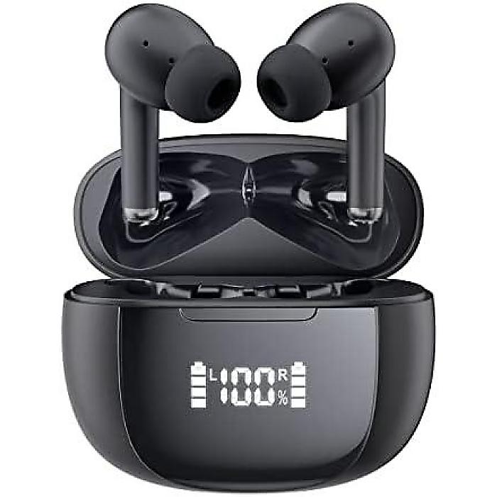 Bluetooth 5.3 TWS Earbuds with Mic, Waterproof In-Ear Headphones, Charging Case. Suitable for Samsung, Android, iPhone, Running, Sport, Workout.