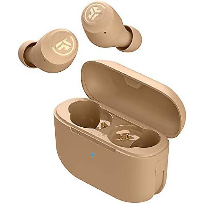 Go Air Tones, True Wireless Earbuds, Auto On and Connect, Touch Controls, 32+ Hours Bluetooth Playtime, EQ3 Sound, Dual Connect, Natural Earthtone Color.