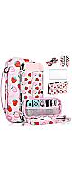 Nintendo Switch Carrying Case: Cute Pink, OLED 2021, Accessories Bundle, Travel, PC Shell, Shoulder Strap, Thumb Grips, Screen Protector (Strawberry)