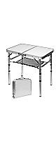Folding Table Small Lightweight Portable Aluminum Camping Table Mini Foldable Table with Adjustable Height Legs, Picnic Cooking Beach, 2ft and 3 Heights