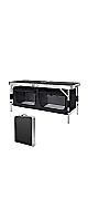 Moosinily 4 Feet Folding Table Aluminum Portable Camping Table Adjustable Picnic Table with Oxford Storage Organizers Black