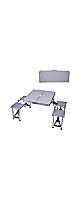 Folding Camping Table Chair Set - Silver(С)ߥ˥ॹĥݡ֥륭ץԥ˥åơ֥4ʡѡƥBBQӡѥ֥ۡ