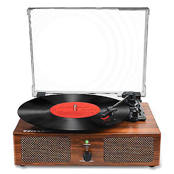 Vinyl Record Player(ビニールレコードプレーヤー) Vintage Phonograph Record Player 3 Speed with Wireless Function, Built-in Speakers and USB Connectivity for Entertainment and Home Decoration