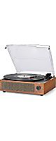 Vintage Belt-Driven Vinyl Record Player with Speakers LP Vinyl Playback Retro Brown
