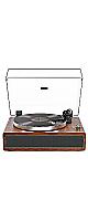 Belt-Drive Turntable with Built-in Speakers Vinyl Record Player Bluetooth Playback 3345 RPM Speed RCA Line Out AUX Support