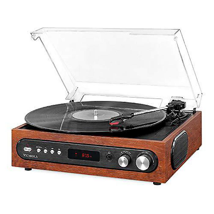 VictrolaオールインワンBluetoothレコードプレーヤー「マホガニー
