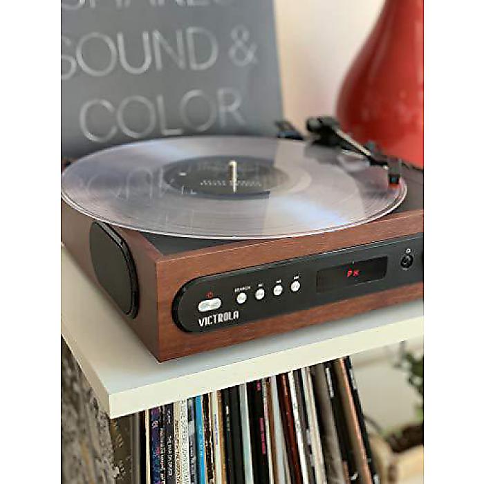 VictrolaオールインワンBluetoothレコードプレーヤー「マホガニー