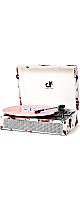 Vintage 3-Speed Record Player with Built-in 2 Speakers, Bluetooth, USB/SD Recording, MP3 Converter, Pink Floral Suitcase Turntable