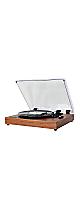 Walnut Bluetooth Turntable(ʥå ֥롼ȥ ơ֥) with Built-in Stereo Speakers and 3-Speed (3®) Playback, RCA and AUX Connectivity, Auto-Stop