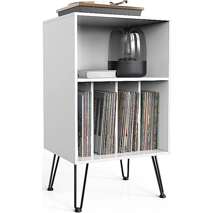 iyrany ナショナルホワイト レコードプレーヤースタンド サイズ40cm×48cm×87cm 重量0.45kg メタル仕上げ ピース数1、棚数1、組み立て要否あり、最大推奨荷重36kg