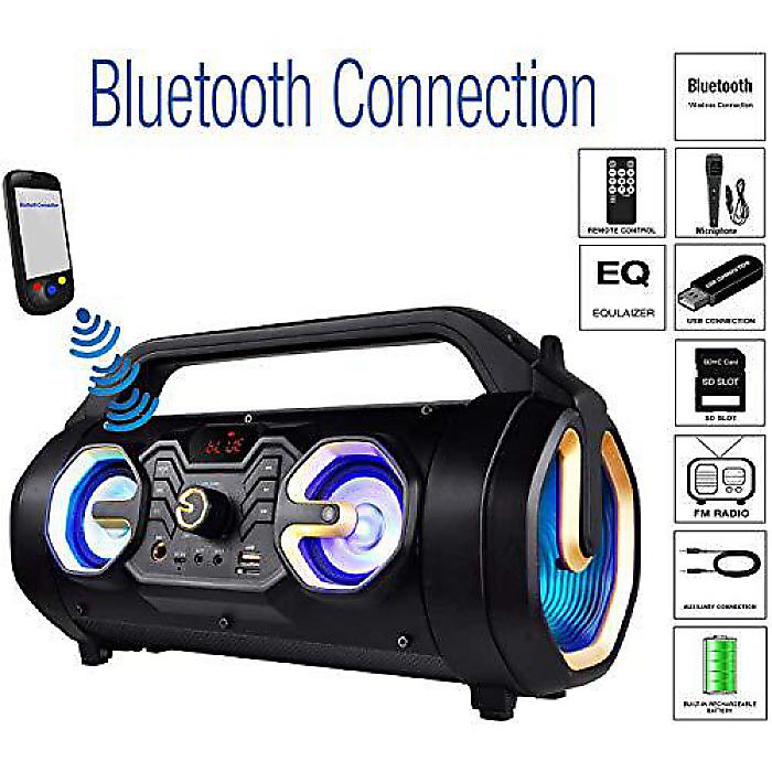 Boytone BT-16G ポータブルBluetoothスピーカー 屋内／屋外 25W,迫力