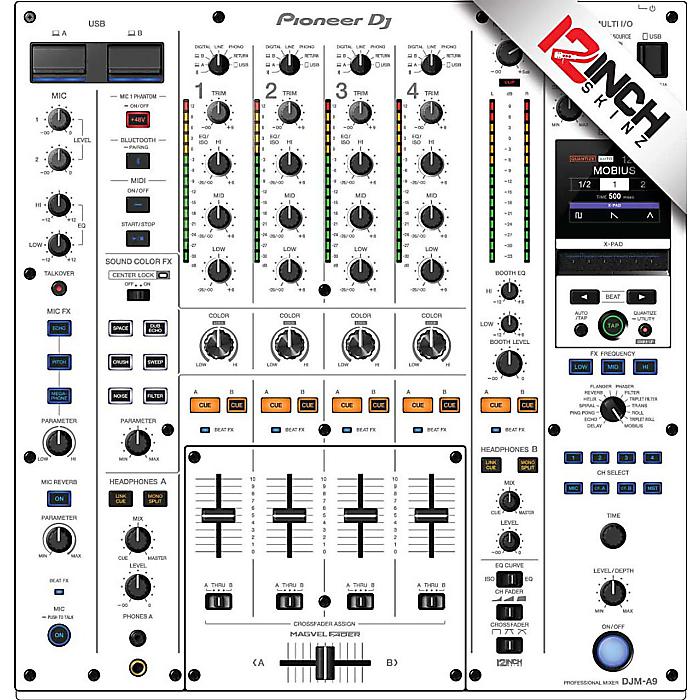 12inch SKINZ / Pioneer DJM-A9 SKINZ (グレー/ホワイト) 【DJM-A9用 粘着タイプスキン】
