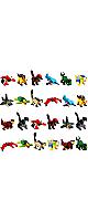24 Mini Animal Building Blocks Toy Set in Blind Bags, Animals Figures Stem Toys, Party Supplies Gifts for Kids, Carnival Prizes (Blue)