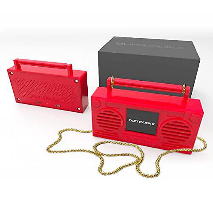 Bumpboxx ネックレス型ブルートゥーススピーカー 24インチゴールドプレートチェーン付 MICROBOOM RED