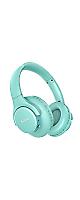 KVIDIO Bluetooth Headphones Over Ear, 65 Hours Playtime, Wireless Headphones with Microphone, Foldable Lightweight Headset for Travel Work Cellphone (Green)
