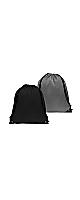 GoodtoU 2Pcs Drawstring Backpack Cinch Bag Gym Bag, Foldable Sports Bag, Black+Grey