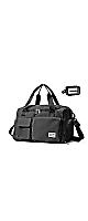 Women's Fitness(󥺥եåȥͥ) Black Gym Bag, Waterproof Travel DuffleWeekenderwith Shoe Compartment  Wet Pocket. Suitable for Travel, Workout, Sport.