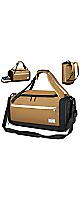 Men's Gym Bag with Shoe Compartment  Wet Pocket 4-Way Large Duffle Backpack Best for Gym/Travel(Father's Day) - Brown