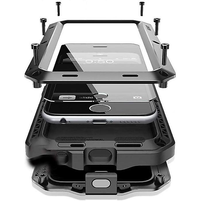【ホワイト】Marrkey iPhone 15対応ケース【Tough Armour】アルミ合金メタルケース、シリコン内蔵スクリーンプロテクター付き、フルボディ防護カバー-